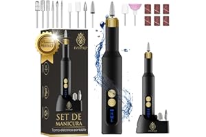 EveryKip® - Torno Para Uñas Profesional Inalámbrico - Set De Manicura y Pedicura Profesional - Lima Eléctrica Uñas