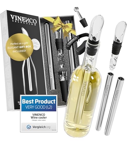 Refroidisseur De Vin 3 En 1 LIVAIA - Carafe, Bâton Réfrigérant Et Bouchon - Acier Inoxydable 304 Sans BPA