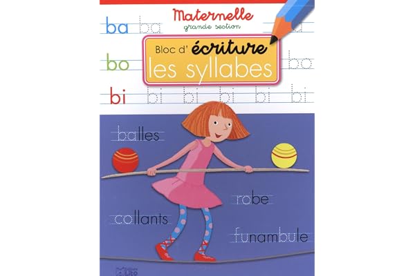 Bloc d'écriture maternelle grande section - Les syllabes - dès 5 ans