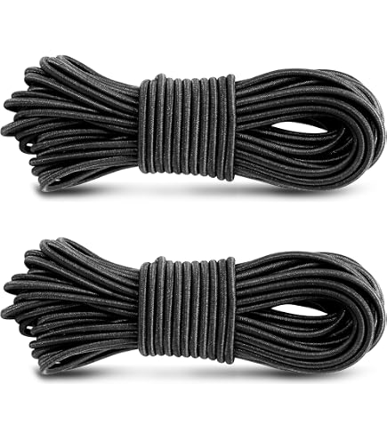 Elastische Schnur 2 Mm, 12 M, Schwarz – Bungee-Gummiseil Für Heimwerker, Camping, Nähen & Outdoor