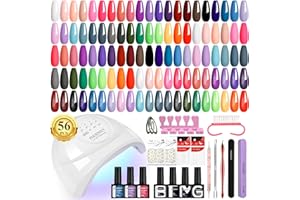 Phoenixy 40PCS Kit Unghie Gel Completo con 48 W Lampada U V/LED Kit Semipermanente Unghie 36 Colori Set Semipermanente Unghie per Principianti