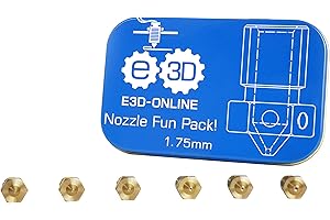 Genuine E3D Nozzle Fun Pack 0.25mm, 0.3mm, 0.35mm, 0.5mm, 0.6mm, 0.8mm Brass Nozzles for V6 HotEnd 3D Printer… (3mm)