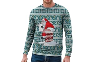 GENERISCH Weihnachtspullover Herren Rentier Lustig 3D Weihnachts Sweatshirt Pullover Weihnachts Pullover für Männer Weihnachtspulli Familie Lustige Unisex Sweatshirts Christmas