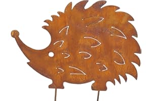 Bornhöft Décoration de jardin en forme de hérisson en métal rouillé (28 cm x 20 cm)
