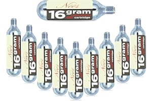 Neez 16g Co2 Bombolette Pompa Bici Filettate (10 Pezzi) per Pneumatici Bici or Bicicletta Pompa, Softair Gas, Bicicletta da Strada, Qualsiasi CO2 Bici, Portatile, Gonfiaggio Istantaneo