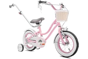sun baby Bicicleta para niñas Heart Bike, tamaño de Rueda 12 14 16 Pulgadas, con Barra de Empuje Desmontable, Bicicleta Infantil para niñas de 2 a 6 años