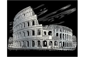 Pracht Creatives Hobby Royal & Langnickel - Image à gratter Colisée, Argent, Images à gratter pour Enfants et Adultes, avec Stylo à gratter et modèle