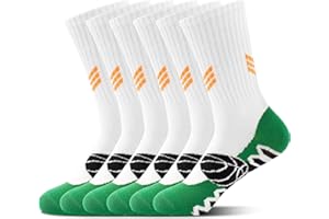 HYCLES 6 paia di calzini da basket per bambini e ragazzi, in cotone, traspiranti, per ragazzi e ragazze, per calcio, rugby tennis, 6-16 anni