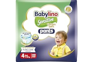 Babylino Sensitive Cotton Miękkie pieluchy rozmiar 4, spodnie Maxi (7-13 kg), 22 sztuki