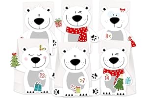 KuschelICH Adventskalender zum Befüllen Eisbär - mit Stickern zum Gestalten und selber Basteln - wiederverwendbar (Eisbär)