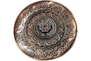 HALF FOREST Porta Incienso Metal Lotus Soporte Incienso Cenicero Porta Incienso Lotus Ash Catcher Plato Incienso Loto AleacióN Zinc Cinco Agujeros, para Varillas Incienso Conos Incienso Hogar Casa Té Accesorios