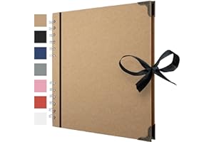 Bstorify Scrapbook Photo Albums 60 Pages (21 x 21 cm) Brown Thick Kraft Paper Scrap Book Ideal for Your Scrapbooking Albums Art & Craft Projects