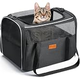 morpilot Dog Cat Carrier, Breathable Pet Carrier Bag, Travel Carrier with Adjustable Shoulder Strap, Cat Carrier with Soft Ma