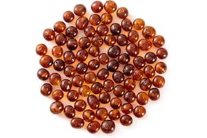 CICI'S STORY Perle sciolte in ambra baltica naturale lucidate con foro forato - 10 Grams - 6-8 mm - Polished Cognac