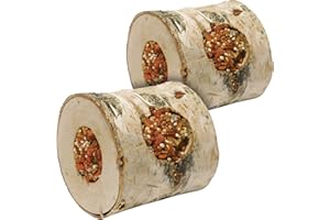 Rosewood Naturals Nibble Woodroll with Carrot, Small Animal Treat and Gnaw Toy for Rabbits, Guinea Pigs, Chinchillas, Degus, Hamsters, Gerbils, Mice and Rats (2 Pack)