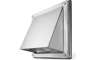 calimaero® HWG kratka wentylacyjna ze stali nierdzewnej 100 mm, kratka wywiewna, zintegrowana klapa zwrotna, bardzo odporna na warunki atmosferyczne, osłona okapu na zewnątrz