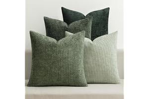 MIULEE Örngott 40 x 40 cm chenille örngott set om 4 gröna örngott soffkuddar dekorativa kuddar dekorativa kuddar dekorativa k