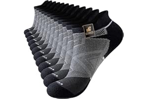 Cirorld Męskie skarpety treningowe, do biegania, amortyzowane, oddychające, zapobiegające powstawaniu pęcherzy, bawełniane, do kostki, wielopak, na spacery, wędrówki, rower, na zewnątrz, 6 par