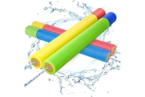 Kiztoys Pistolet à Eau, 4 Pièces Pistolet à Eau en Mousse Enfant, 38 cm Colorée Longue Portée Pistolet Eau Mousse Water Shooter Jouet d'été Piscine Plage Exterieur Enfants Adulte