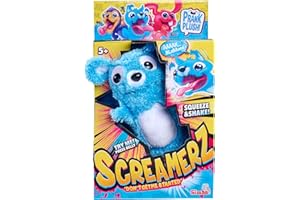 Simba 105953331 ScreamerZ Misiek pluszowa figurka do robienia żartów, Happy Prank, interaktywny miś, wielkość 30 cm, dostępne także Królik i Małpka, Niebieski