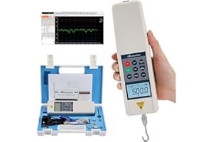 Mxmoonfree 500N Digital Force Gauge Push Pull Gauge with USB Output 500N/110Lbf/50Kgf Force Meter with Auto Power-Off, Auto Backlit LCD for Lab Tension and Compression Destructive Tests HP-500N