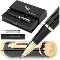 Wordsworth & Black Rollerball Nachfüllungen – 4 Stück, Schwarz, Feine Spitze, Schnell Trocknend Für Alle Rollerball-Stifte