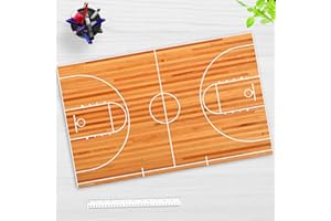 COVERYOURDESK WWW.COVER-YOUR-DESK.DE Sous-main pour enfants et adultes - « Basketball Court » - En vinyle résistant de qualité supérieure (sans plastique sans BPA) - 64 x 40 cm - Fabriqué en Allemagne