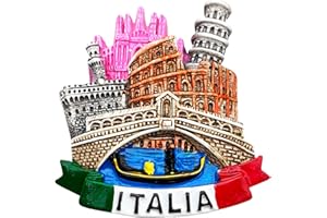 Leddy Living Magnes 3D na lodówkę Vintage Wenecja Rzym Mediolan Florencja Flaga Włochy, Calamita Frigo, dekoracja tablicy magnetycznej, domu i kuchni, biura