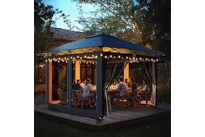 arvioo Gartenpavillon 3x3m, Gartenzeit Genießen, Pop Up Pavillon mit 4 Moskitoseitenteilen & Belüftungslöcher Windschutz UV-Schutz, 3-Stufen Höhenverstellbar, aus Metall & 210D Oxford-Gewebe(Anthrazit