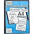 A4 Presentation Display Book with 24 Pockets 48 Views - Book Folder Folio for Reports, Documents, Music Sheets, Artwork, School Projects, Clippings - Document Protector with Plastic Sleeves - by Arpan