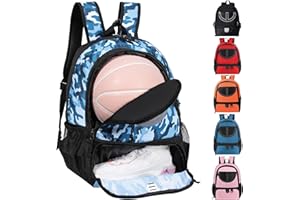 TRAILKICKER Mesh Black Basketball Soccer Backpack With Ball and Shoe Compartment for All Sports - Volleyball, Football Equipment Bag for Boys, Girls, Men, Women