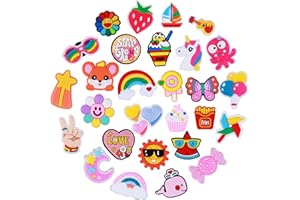 AUERVO Schuhanstecker Schuh Charms, 28 Stück Schuhschmuck PVC Shoe Charms für Clogs Charms Mädchen Frauen Kinder und Männer Party Geburtstag Geschenke