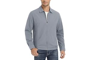 MAGCOMSEN Męskie lekkie kurtki płaszcze na co dzień outdoorowe uniwersyteckie wiatrówki zapinany na zamek błyskawiczny kołnierz z kieszeniami na zamek błyskawiczny