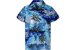 King Kameha | Funky Chemise Hawaïenne | Hommes | XS - 6XL | Manche-Courte | Poche-Avant | Hawaiian-Imprimer | Noël Père| Couleurs variées