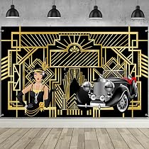 Toile De Fond Gatsby Années 20 Avezano 2,1x1,5m - Décoration Rétro Mariage Anniversaire