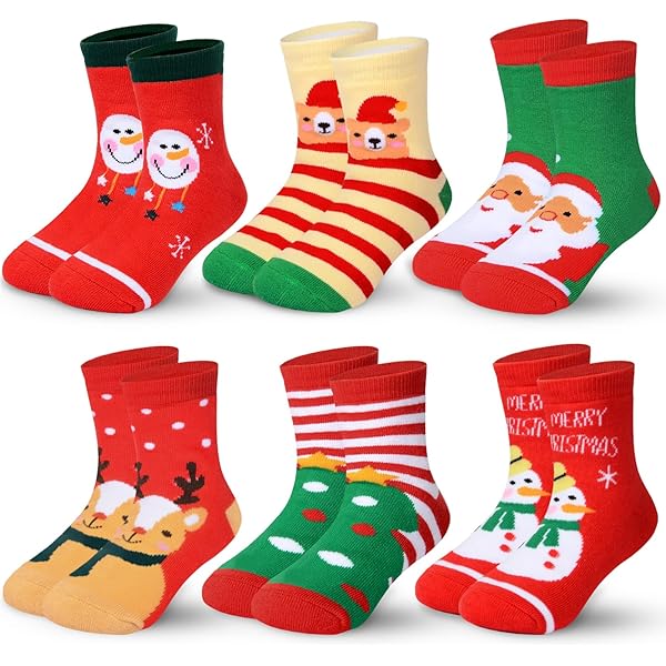 SOIMISS Lot De 5 Paires De Chaussettes De Noël Chaudes En Coton Pour