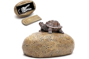 DAKLUNAR Schlüsselversteck Für Draußen, Stein Schlüsselversteck Schlüsselstein mit Geheimfach, Gefälschter Stein Fühlt Sich An Und Sieht Aus Wie Ein Echter Stein, Schlüsselsafe Aussen (Schildkröte)
