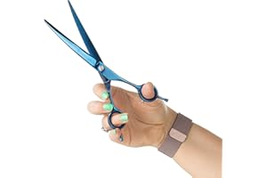 ‎MIKKI Mikki Doodle, Hund, Welpe, Gebogene Schere zum Trimmen und Formen des Fells, scharfe und haltbare halbkonvexe Klinge, verstellbare Spannschraube für Kontrolle und Präzision, 19 cm