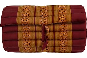 Fine Asianliving Materasso Arrotolabile Thai 190x50x4.5cm Cuscino Thailandese Materasso Triangolare Kapok Thai Meditazione da Yoga