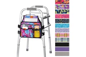 supregear Torba do chodzenia bocznego, torba na akcesoria do chodzenia z uchwytem na kubek, składany kosz na chodzika, wodoodporny organizer do chodzenia, torba dla większości chodzików, z bocznym