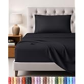 Utopia Bedding 3-Piece Sheet Set, 90x190 cm, Black | Fitted Sheet, Flat Sheet and 1 Pillowcase 50 x 75 cm &ndash; 90 cm Bed &ndash; Oeko-