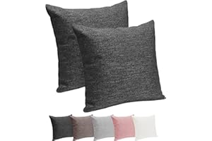 Selfitex 2er Set 50x50 cm, Sofakissen mit Füllung und Bezug, Dekokissen, Kopfkissen mit weicher Kissenfüllung, stilvolle Kissen Deko, robuster Polsterstoff, hochwertiges Couch Kissen (Anthrazit)