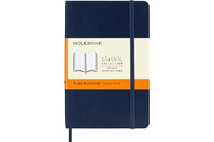 Moleskine - Cuaderno Clásico con Hojas Rayadas, Tapa Blanda y Cierre Elástico, Color Azul Zafiro, Tamaño Pequeño 9 x 14 cm, 192 Hojas