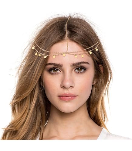 Xerling Catenina Per Capelli A Goccia Con Strass – Gioiello Per Testa E Fronte Con Forcine – Accessorio Scintillante Per Donne E Ragazze (Colore Argento) - 5