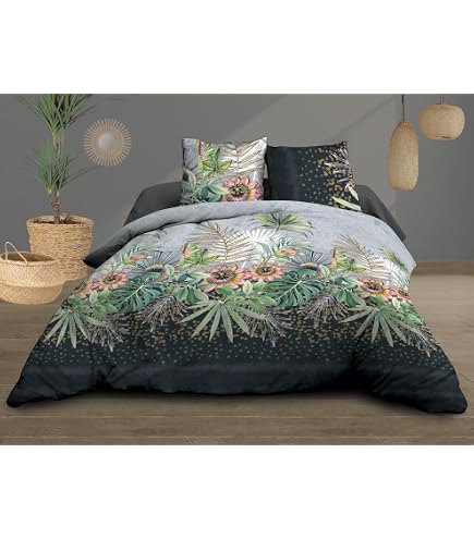1366 HC3 Emotion – Parure Copripiumino Matrimoniale Cotone, 240x220 Cm + 2 Federe 63x63, Multicolore