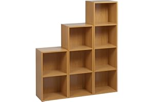 URBNLIVING Set of 3 Urbn Living Wooden Bookcases (Beech)