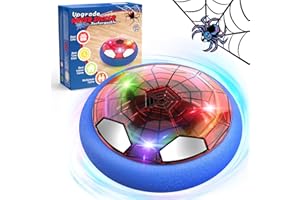 BEAKUT Spider Pallone Calcio Fluttuante, Palla da Casa Ricaricabile con Luci LED Giochi Bambini Bimbi 3 4 5 6 7 8 Anni Gioco Interno Hover Football Ball Giocattoli Compleanno Natale Regali