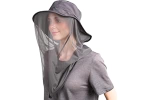 F FLAMMI Flammi UPF 50+ Mosquito Head Net Hat Fishing Hat Sun Protection Safari Boonie Hat Cap Outdoor for Men/Women