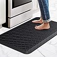 HappyTrends Floor Mat Cushioned Anti-Fatigue ,17.3"x28",Thick Waterproof Non-Slip Mats and Rugs Heavy Duty Ergonomic Comfort Rug for Kitchen,Floor,Office,Sink,Laundry,Black