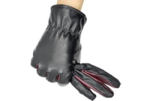 Long Keeper Kids Winter Gloves – Black Leather Fingerless Gloves, Full Finger Thermal Warm Glove for Boys Girls Hand Warm for Sports Cycling Costume